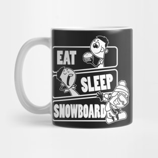 Eat Sleep Snowboard Repeat - Funny Snowboarding Gift print Mug